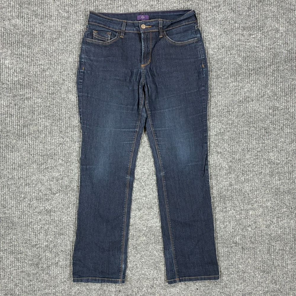 NYDJ Not Your Daughter Jeans Womens Size 8P Blue Denim Straight Mid Rise